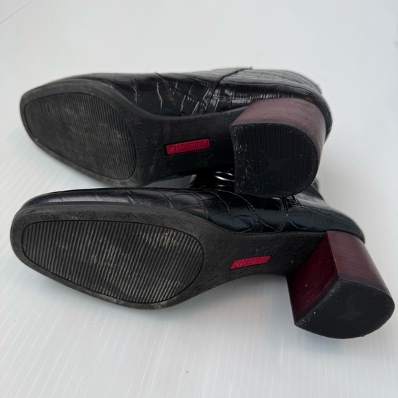 PIKOLINOS Bayona Black Croc-Pattern Ankle Boots size 39 us 8 - Picture 4 of 13